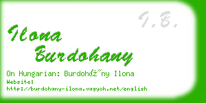 ilona burdohany business card